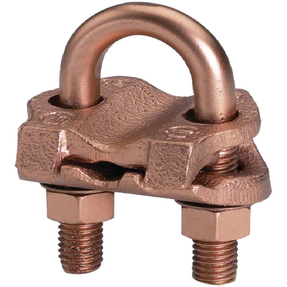 Burndy - Grounding Clamps; Clamp Type: Grounding Clamp ; Compatible Rod Diameter (Inch): 1-1/8-1-1/4 ; Maximum Compatible Pipe Size (Inch): 1 ; Compatible Wire Size (AWG): 4-2/0 ; Overall Length (Inch): 1.56 ; Overall Length (Decimal Inch): 1.56 - Exact Tool & Supply