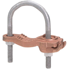 Burndy - Grounding Clamps; Clamp Type: Grounding Clamp ; Compatible Rod Diameter (Inch): 1-1/4-2 ; Minimum Compatible Pipe Size (Inch): 1-1/4 ; Maximum Compatible Pipe Size (Inch): 2 ; Compatible Wire Size (AWG): 4-4/0 ; Overall Length (Inch): 1-3/4 - Exact Tool & Supply