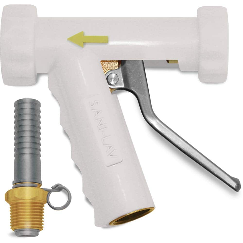 SANI-LAV - Sprayers & Nozzles; Type: Large Industrial Spray Nozzle ; Color: White ; Connection Type: Female to Male ; Material: Brass; Stainless Steel ; Material Grade: N/A ; Gallons Per Minute @ 100 Psi: 8.9 - Exact Tool & Supply