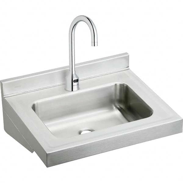 ELKAY - Stainless Steel Sinks Type: Lavatory Sink-Wall Hung Outside Length: 22 (Inch) - Exact Tool & Supply