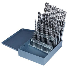 #1-#60 RHS / RHC HSS 118 Degree Radial Point CLE-MAX™ Jobber Length Drill Set - Bright - Exact Tool & Supply