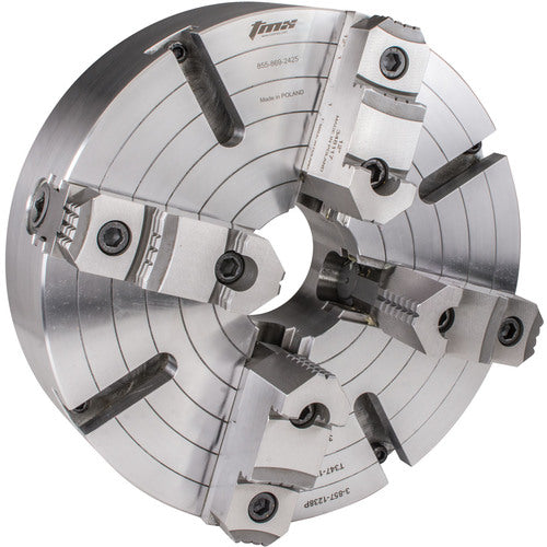 4-Jaw (2 Piece) Independent Forged Steel Body Chuck 12″ D-8 3.15″ Hole - Exact Tool & Supply