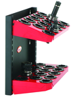 CNC Machine Mount Rack - Holds 28 Pcs. 40 Taper - Black/Red - Exact Tool & Supply
