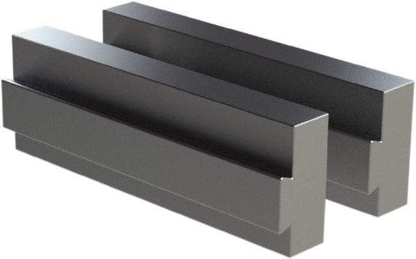 CarveSmart - 3/4" Wide x 2" High x 3/4" Thick, Flat/No Step Vise Jaw - Soft, Aluminum, Fixed Jaw, Compatible with 6" Vises - Exact Tool & Supply