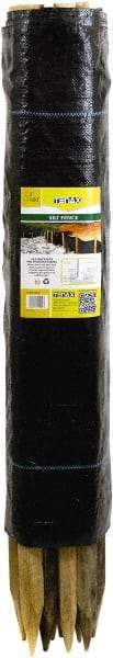 Tenax - 100' Long" x 36" High Silt Fence - Black Woven Polypropylene, For Erosion Control - Exact Tool & Supply