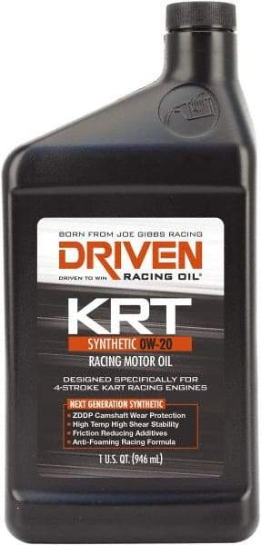 Joe Gibbs Driven Racing Oil - 1 Quart Synthetic Racing Oil - Grade 0W-20 - Exact Tool & Supply