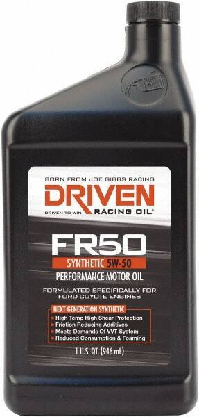 Joe Gibbs Driven Racing Oil - 1 Quart Synthetic Engine Oil - Grade 5W-50 - Exact Tool & Supply