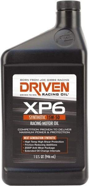 Joe Gibbs Driven Racing Oil - 1 Quart Synthetic Racing Oil - Grade 15W-50 - Exact Tool & Supply