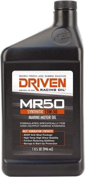 Joe Gibbs Driven Racing Oil - 1 Quart Synthetic Marine Oil - Grade 15W-50 - Exact Tool & Supply