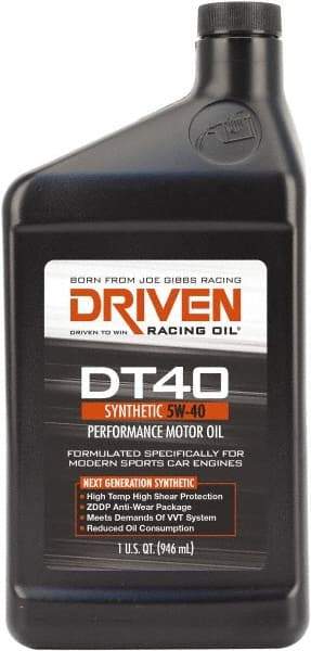 Joe Gibbs Driven Racing Oil - 1 Quart Synthetic Engine Oil - Grade 5W-40 - Exact Tool & Supply