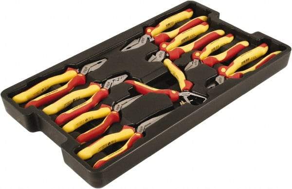 Wiha - 9 Piece Insulated Pliers, Cutters & Molded Tray Hand Tool Set - Comes in Box - Exact Tool & Supply