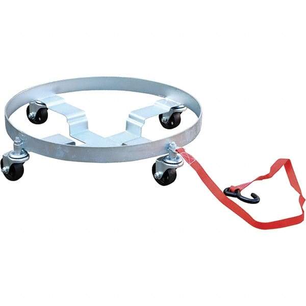Vestil - 1,200 Lb Load Capacity, 55 Gal Drum Dolly - 2-1/4" High, 4 Wheels - Exact Tool & Supply
