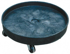 Rubbermaid - 500 Lb Load Capacity, 55 Gal Drum Dolly - 7-1/8" High, 5 Wheels - Exact Tool & Supply