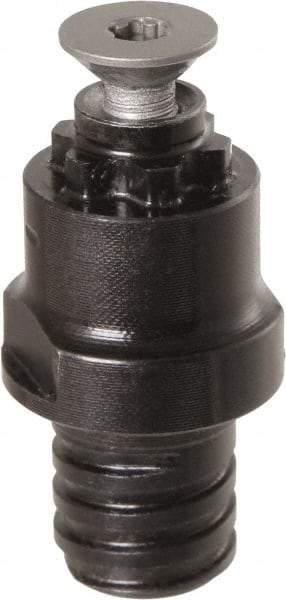 Iscar - 15mm Diam Slotting Cutter Adapter - Threaded Shank, 32.7mm OAL, T12 Taper - Exact Tool & Supply