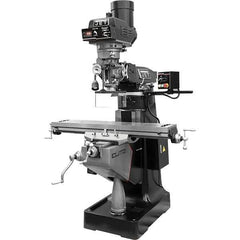 Jet - 9" Table Width x 49" Table Length, Electronic Variable Speed Control, 3 Phase Knee Milling Machine - R8 Spindle Taper, 3 hp - Exact Tool & Supply
