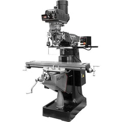 Jet - 9" Table Width x 49" Table Length, Electronic Variable Speed Control, 3 Phase Knee Milling Machine - R8 Spindle Taper, 3 hp - Exact Tool & Supply