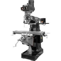 Jet - 9" Table Width x 49" Table Length, Electronic Variable Speed Control, 3 Phase Knee Milling Machine - R8 Spindle Taper, 3 hp - Exact Tool & Supply