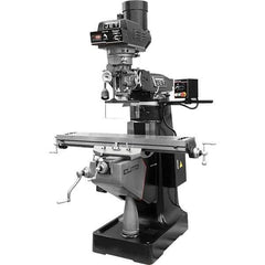 Jet - 9" Table Width x 49" Table Length, Electronic Variable Speed Control, 3 Phase Knee Milling Machine - R8 Spindle Taper, 3 hp - Exact Tool & Supply