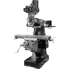 Jet - 9" Table Width x 49" Table Length, Electronic Variable Speed Control, 3 Phase Knee Milling Machine - R8 Spindle Taper, 3 hp - Exact Tool & Supply