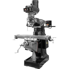 Jet - 9" Table Width x 49" Table Length, Electronic Variable Speed Control, 3 Phase Knee Milling Machine - R8 Spindle Taper, 3 hp - Exact Tool & Supply