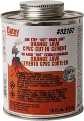 Oatey - 16 oz All-Purpose Medium Bodied Cement - Orange, Use with PVC & CPVC - Exact Tool & Supply