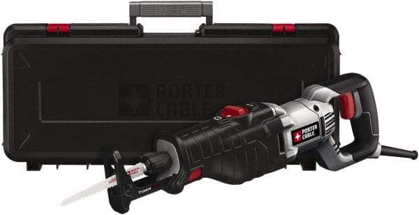 Porter-Cable - 3200 Strokes per Minute, 1-1/8 Inch Stroke Length, Electric Reciprocating Saw - 120 Volts, 8.5 Amps, 1 Blade - Exact Tool & Supply
