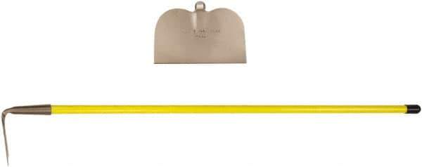 Ampco - 4-1/2" High x 6" Wide Square Aluminum Hoe - 55" Long Fiberglass Straight Handle - Exact Tool & Supply