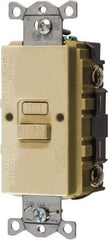 Hubbell Wiring Device-Kellems - 1 Phase, 5-20R NEMA, 125 VAC, 20 Amp, GFCI Receptacle - 2 Pole, Back and Side Wiring, Commercial Grade - Exact Tool & Supply