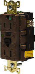 Hubbell Wiring Device-Kellems - 1 Phase, 5-15R NEMA, 125 VAC, 15 Amp, GFCI Receptacle - 2 Pole, Back and Side Wiring, Hospital Grade - Exact Tool & Supply