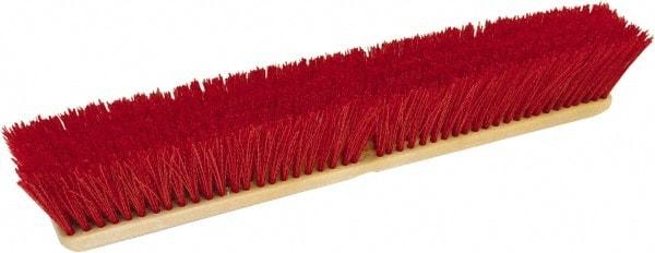 O-Cedar - 24" Heavy Duty Polypropylene Push Broom - 3-1/4" Bristle Length, Foam Block, Threaded Handle Connection, Handle Sold Separately - Exact Tool & Supply
