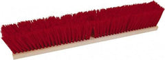 O-Cedar - 18" Rough Surface Polypropylene Push Broom - 3-1/4" Bristle Length, Wood Block, Threaded Handle Connection, Handle Sold Separately - Exact Tool & Supply
