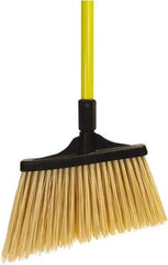 O-Cedar - 13" Wide, Yellow PET Bristles, 48" Fiberglass Handle, Angled Broom - 48 Inch Handle Length - Exact Tool & Supply