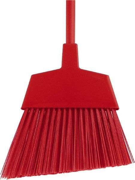 O-Cedar - 12" Wide, Red Polypropylene Bristles, 48" Metal Handle, Angled Broom - 48 Inch Handle Length - Exact Tool & Supply
