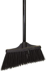 O-Cedar - 10" Wide, Black PET Bristles, 48" Metal Handle, Angled Broom - Flagged - Exact Tool & Supply