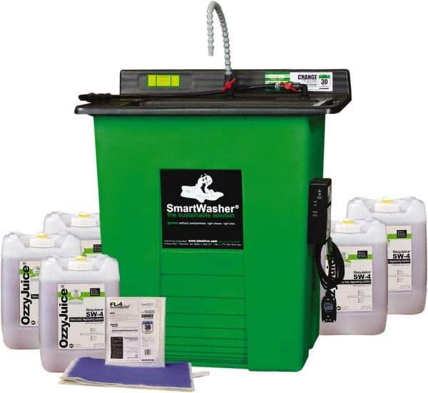 CRC - Free Standing Water-Based Parts Washer - 25 Gal Max Operating Capacity, HDPE Tank, 40" High x 35-1/2" Long x 26-1/2" Wide, 110 Input Volts - Exact Tool & Supply