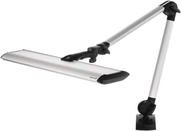 Waldmann Lighting - 40 Inch, Articulated, Clamp Mounted, LED, Silver, General Purpose Task Light - 34 Watt, 100 to 240 Volt, Nonmagnifying - Exact Tool & Supply