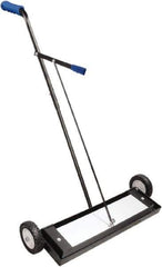 Shields Magnetics - 24" Long Push Magnetic Sweeper with Wheels - 4" Wide x 2" High x 36" Long, 7" Wheel Diam, 2" Clearance - Exact Tool & Supply