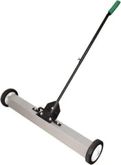Shields Magnetics - 36" Long Push Magnetic Sweeper with Wheels - 4" Wide x 3" High x 36" Long, 7" Wheel Diam, 1 to 2" Clearance - Exact Tool & Supply