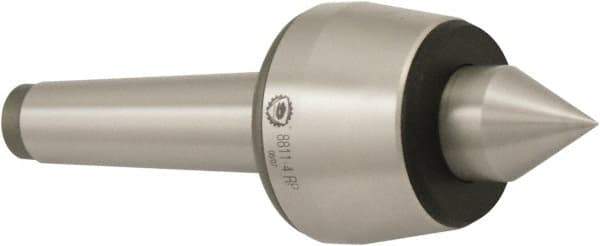 Bison - MT5 Morse Taper Shank, 85mm Head Diam, Live Center - 2,500 Max RPM, 40mm Point Diam, 1.73" Point Len, 4,190 Lb Max Workpc, Standard Point - Exact Tool & Supply