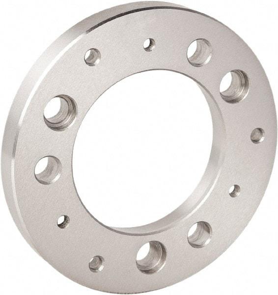 Bison - Adapter Back Plate for 5" Diam Bison Power Lathe Chucks - A2-4 Mount, 61mm Through Hole Diam - Exact Tool & Supply