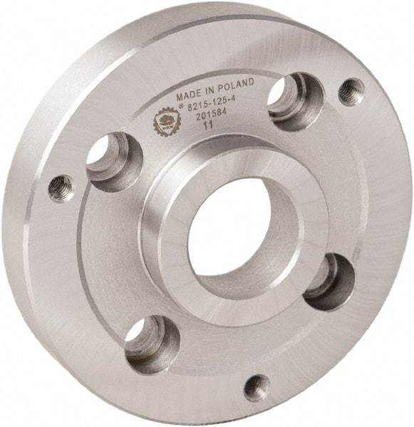 Bison - Adapter Back Plate for 5" Diam Bison Set-Tru Lathe Chucks - A1/A2-4 Mount, 35mm Through Hole Diam - Exact Tool & Supply