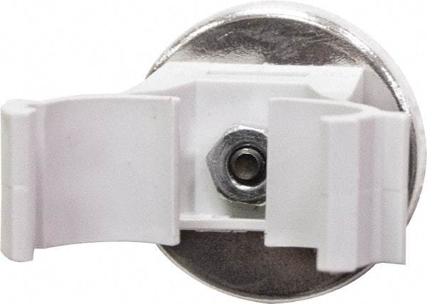 Mag-Mate - 7 Lb Max Pull Force, 1-1/4" Overall Height, 1.24" Diam, Ceramic Cup Magnet - Magnetic Style, 3/8" Clamp Opening, Chrome Plated - Exact Tool & Supply