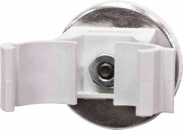 Mag-Mate - 7 Lb Max Pull Force, 1-1/4" Overall Height, 1.24" Diam, Ceramic Cup Magnet - Magnetic Style, 1/2" Clamp Opening, Chrome Plated - Exact Tool & Supply