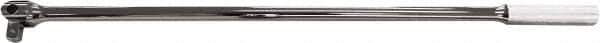 SK - 3/4" Drive Socket Knurled Handle - 37" OAL, Full Polish Chrome Finish - Exact Tool & Supply