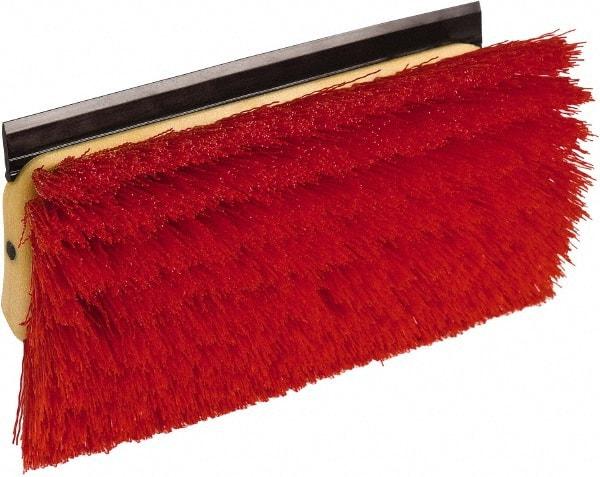 O-Cedar - 2" Bristle Length, Polypropylene Scrub Brush - 10" Long x 5" Wide Head, 10" OAL, Red, Plastic Block - Exact Tool & Supply