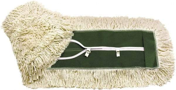 O-Cedar - 18" Long x 5" Wide Cotton Dust Mop Head - Key-Slot Snaps, Launderable - Exact Tool & Supply