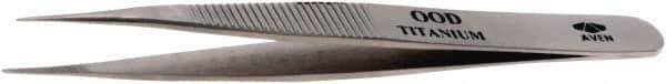 Aven - 4-3/4" OAL OOD-SA Precision Tweezers - Fine Straight Point - Exact Tool & Supply