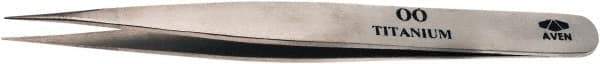 Aven - 4-3/4" OAL OO-SA Precision Tweezers - Fine Straight Point - Exact Tool & Supply