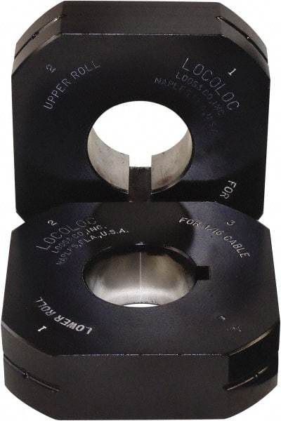 Loos & Co. - 3/32" Ball Terminal Roll Crimping Die - Metal/Black - Exact Tool & Supply