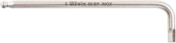 Beta - 5mm Hex, Long Arm, Ball End Hex Key - 5" OAL, Stainless Steel, Metric System of Measurement - Exact Tool & Supply